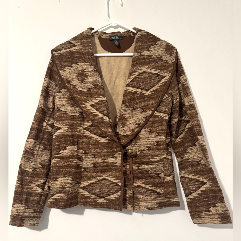 Ralph Lauren Brown Patterned Cardigan